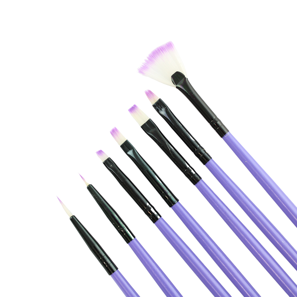 Costaline Nail Art Brush Set - 7pc (Purple Handle)